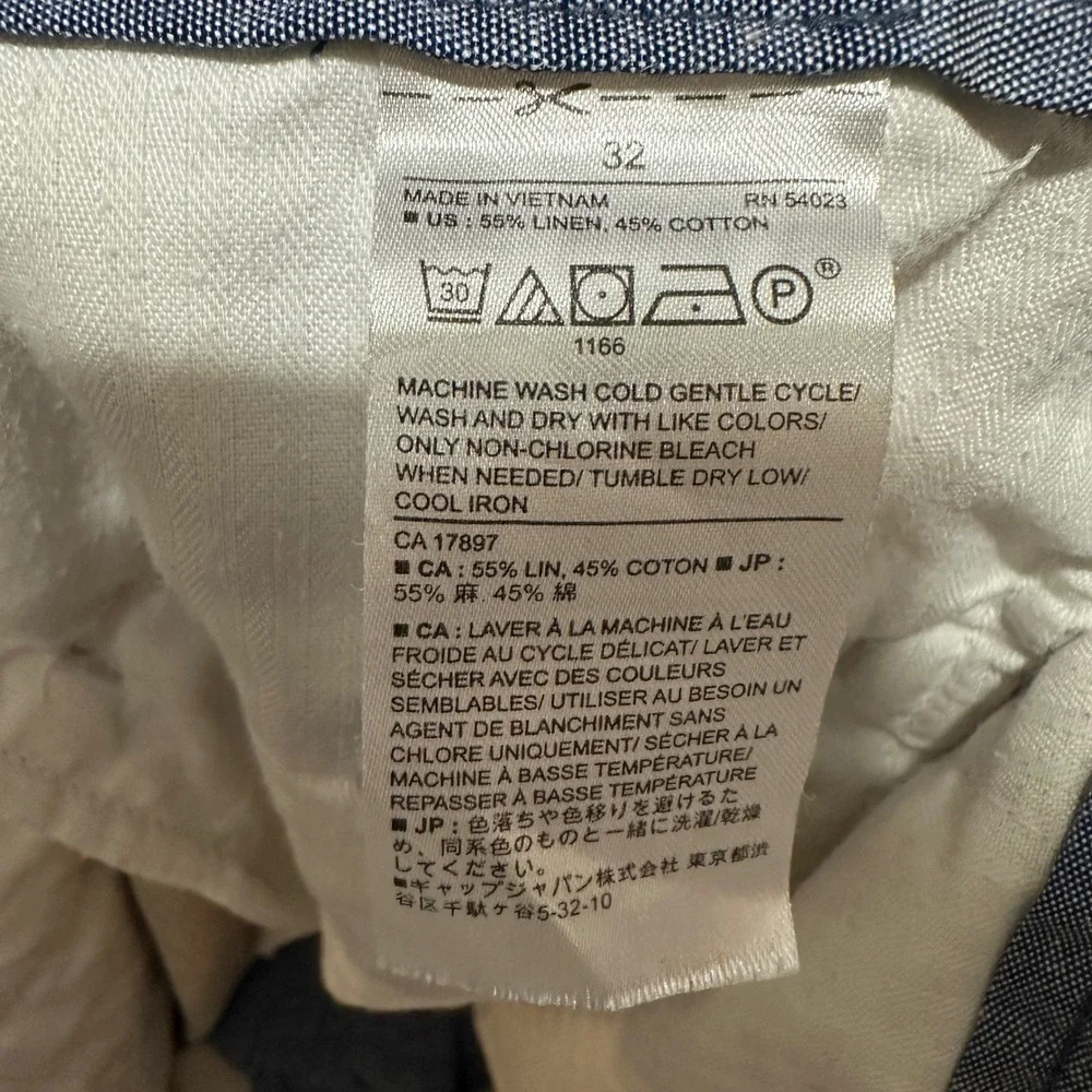 Banana Republic Aiden Short Mens 32 Light Brown Linen Cotton Blend Summer Shorts